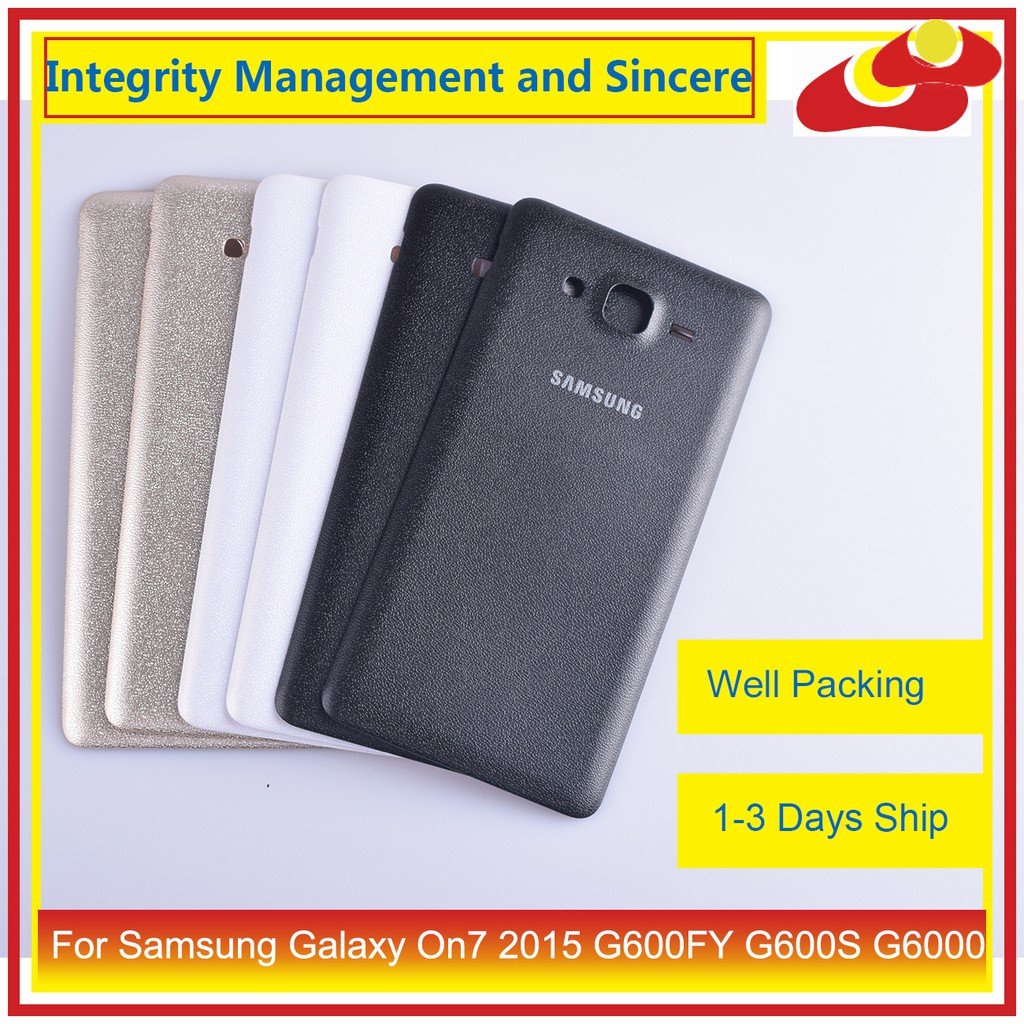 สําหรับ Samsung Galaxy On7 2015 G600 G6000 G600FY ที่อยู่อาศัยแบตเตอรี่ฝาหลังกรณีด้านหลังประตูแชสซีเ