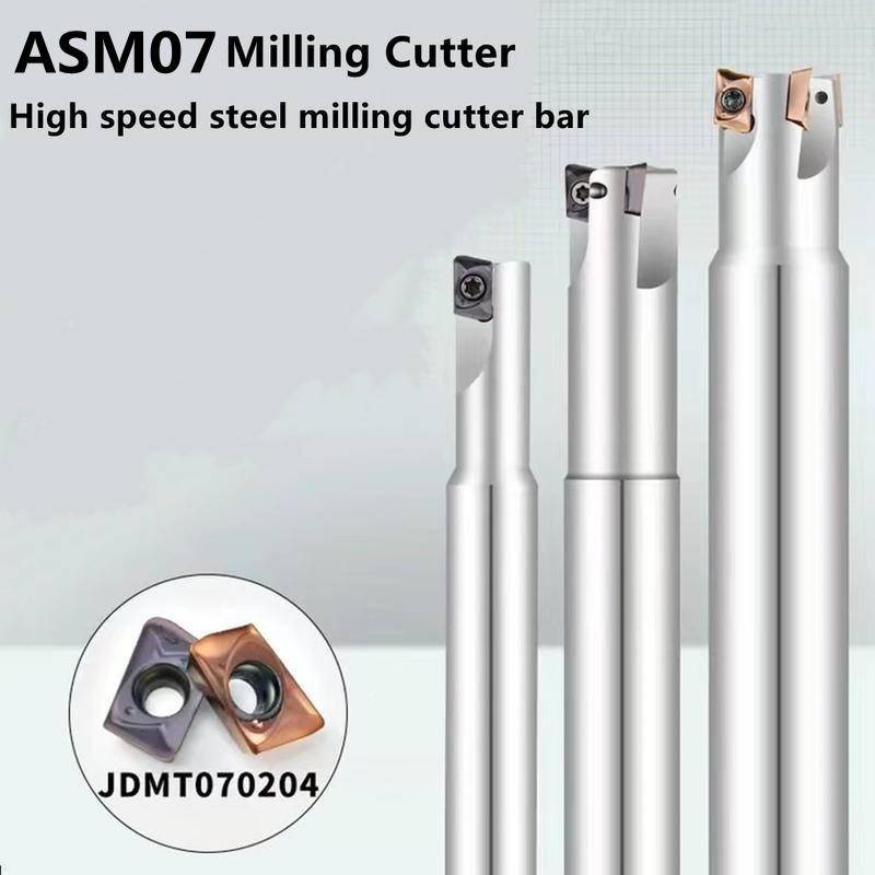 1pc ASM milling เครื่องมือความเร็วสูงเหล็ก milling shank 8-16 มม.100-150L ASM07 thilling เครื่องตัดคาร์ไบด์แทรก JDMT0702 เส้นผ่านศูนย์กลางขนาดเล็ก milling เครื่องตัด shank เหล็กทังสเตน