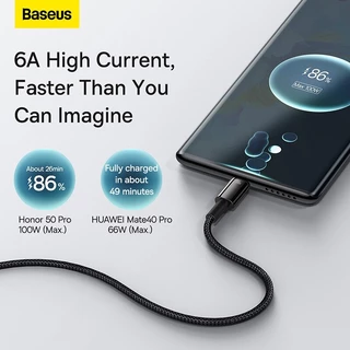 🔥ถูก/แท้🔥Baseus สายชาร์จ Huawei 100W TypeC รองรับ SuperCharge 6A QC3.0 Xiaomi CHARGE TURBO