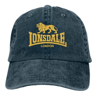 ใหม่ หมวกผ้ายีน ผ้าฝ้าย 100% ลาย Lonsdale สไตล์ฮาราจูกุ ปรับได้ ของขวัญคริสต์มาส XQ