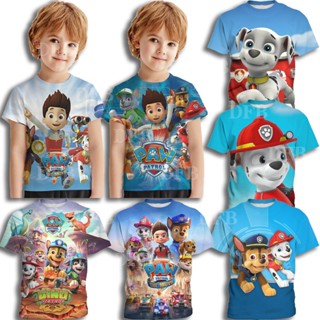 เสื้อยืดคอกลม แขนสั้น พิมพ์ลายการ์ตูน Paw Patrol Daily สไตล์ยุโรป และอเมริกา แฟชั่นฤดูใบไม้ผลิ และฤดูร้อน สําหรับเด็กผู้ชาย