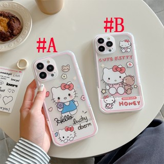 เคสซิลิโคน สำหรับ ไอโฟน Clear Case iPhone 14 Pro Max 14 Plus iPhone 13 Pro Max iPhone 12 Pro Max iPhone 11 Pro Max Cute Cartoon เฮลโลคิตตี้ Hello Kitty Holder Design Silicon Case