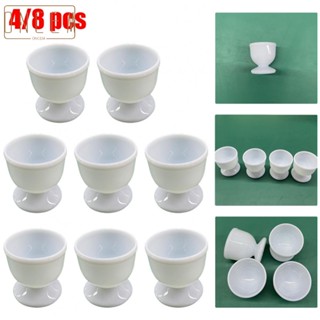 【ONCEMOREAGAIN】Plastic Egg Cup Set Of 4/8pcs Holder Breakfast Boiled Cooking Tools Table Decor