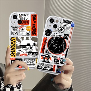 Qmqd เคสโทรศัพท์มือถือ TPU นิ่ม กันตก ลายทหาร Darth Vader สีขาว สําหรับ IPhone 14 13 12 11 Promax 14Plus Mini X XS XR XSMAX 6 6s 6plus 6splus 7 8 SE2020 7plus 8Plus