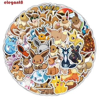 สติกเกอร์ฉลาก ลายการ์ตูนอนิเมะ Eevee Pokemon สไตล์คลาสสิก สําหรับติดตกแต่งกระเป๋าเดินทาง สเก็ตบอร์ด แล็ปท็อป โรงเรียน สํานักงาน จํานวน 50 ชิ้น