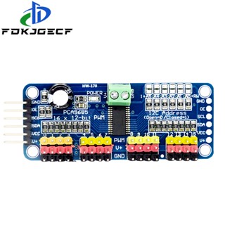 โมดูลเซอร์โวมอเตอร์ไดร์เวอร์ 16 ช่อง 12-bit PWM I2C PCA9685 Raspberry pi