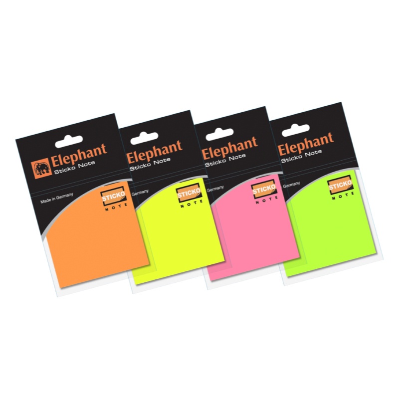 (USP)💢พร้อมส่ง💢ELEPHANT โพสท์อิท กระดาษโน้ตกาวในตัว 3x3นิ้ว คละสี ห่อ40แผ่น (1แพ็ค/12ห่อ)
