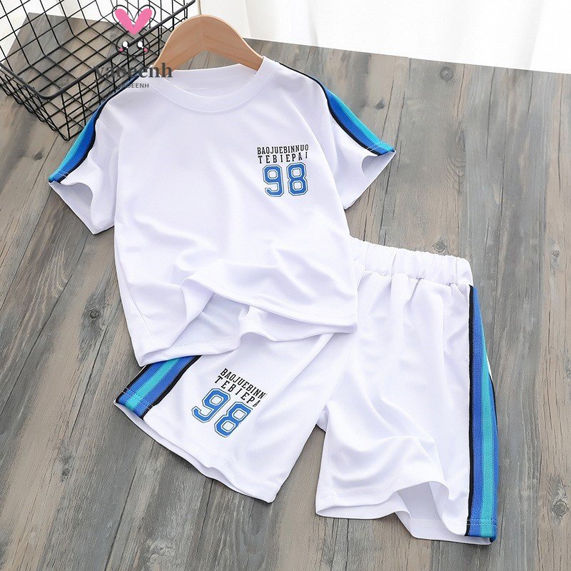 【YAOEENH】เสื้อกีฬาแขนสั้นลําลอง ผ้าตาข่าย ระบายอากาศได้ดี พิมพ์ลาย ทรงหลวม ขนาดใหญ่ 90-160 ซม. สําหรับเด็กผู้ชาย