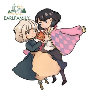 Earlfamily สติกเกอร์กราฟฟิค ป้องกันรอยขีดข่วน ขนาด 13 ซม. x 11.9 ซม. สําหรับติดตกแต่งเครื่องปรับอากาศรถยนต์