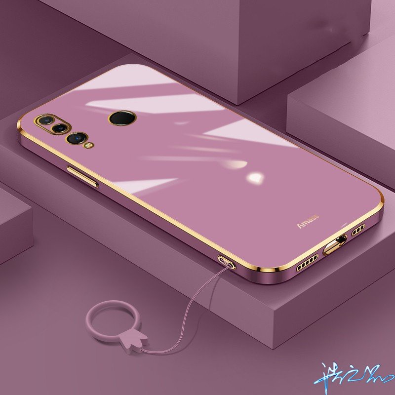 เคสโทรศัพท์มือถือ ซิลิโคนนิ่ม ชุบไฟฟ้า ลาย Free lanyard 6D สไตล์เกาหลี หรูหรา สําหรับ Huawei Y6P Y9 