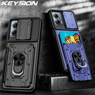 Keysion เคสโทรศัพท์มือถือ กันกระแทก ป้องกันกล้อง พร้อมแหวนขาตั้ง สําหรับ Motorola MOTO G53 5G G23 G13 G82 G32 G22 MOTO E32 S