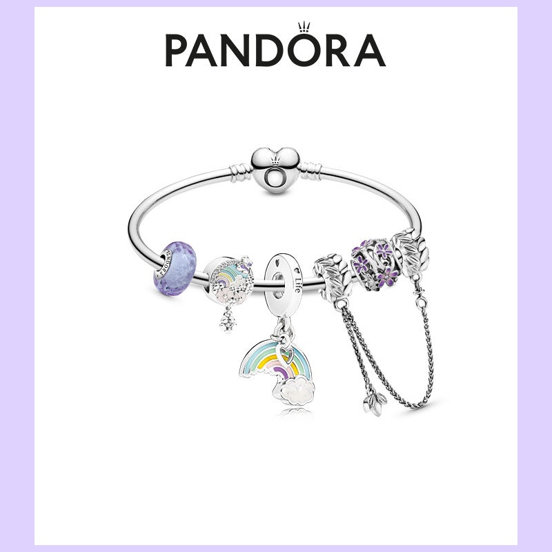 Pandora Pandora ชุดสร้อยข้อมือเงิน 925 ของขวัญวันเกิดวันวาเลนไทน์