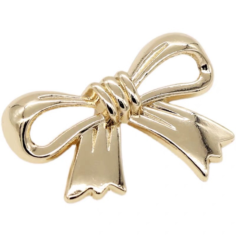 กระดุมโลหะ รูปโบว์น่ารัก 10 ชิ้น สําหรับตกแต่งเสื้อแจ็กเก็ต ผู้หญิง - รูปที่ 3