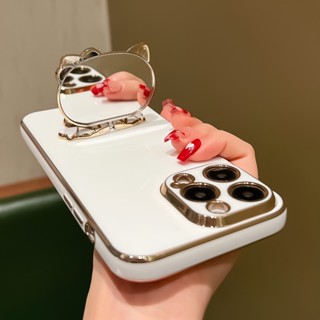 เคสโทรศัพท์มือถือ ป้องกันฝุ่น ชุบไฟฟ้า ลาย KT น่ารัก สําหรับ Iphone 11 12 Pro Max Cool IP 13 14 Pro Max