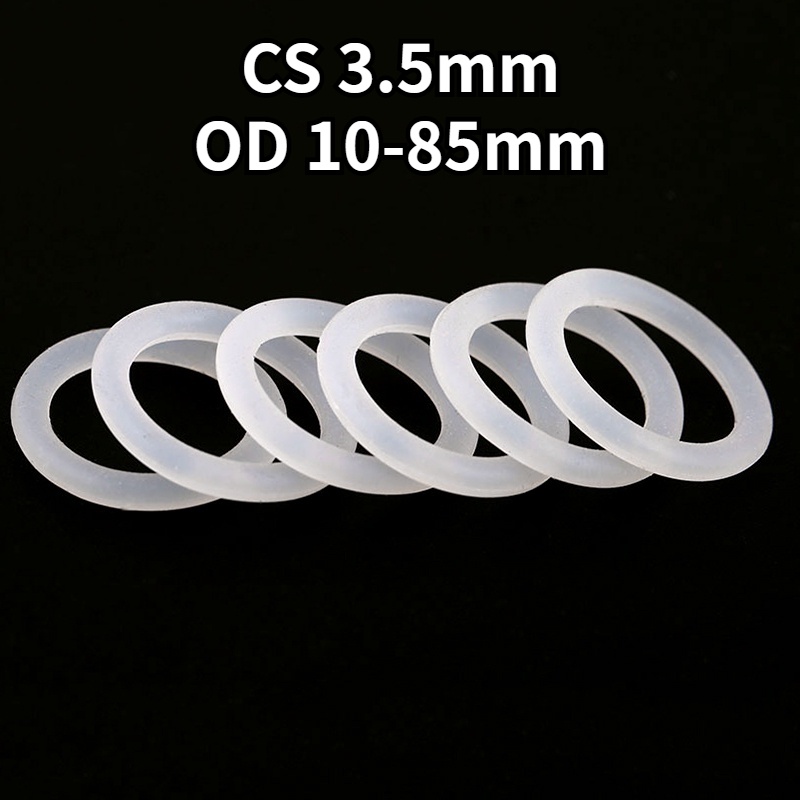 [คลังสินค้าพร้อม] Od10 ~ 85 มม. * CS3.5 มม. ซิลิโคนสีขาว O-Ring ทนกรดด่างทนอุณหภูมิสูง