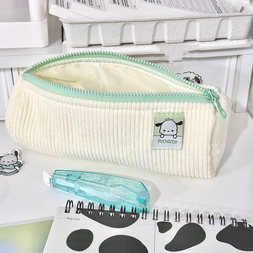 Ins น่ารัก Pacha Dog Corduroy ดินสอขนาดใหญ่ความจุ 三维 กระเป๋าปากกานักเรียน Desktop เครื่องเขียนเก็บกระเป๋า