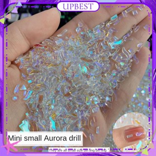 ♕100ชิ้น/แพ็คผสมคริสตัลเล็บ Aurora R Hinestones 3d G Litter อัญมณีเล็บศิลปะตกแต่งเล็บหินรูปเจาะเล็บอุปกรณ์เล็บเครื่องมือสำหรับร้านทำเล็บ UPBEST