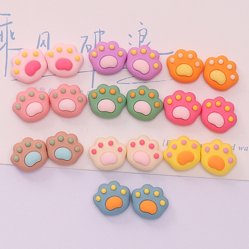 สติกเกอร์เรซิ่น รูปกรงเล็บแมวน่ารัก แฮนด์เมด DIY หลากสี สําหรับทําเครื่องประดับ ติดเคสโทรศัพท์ แก้วน้ํา แก้วน้ํา