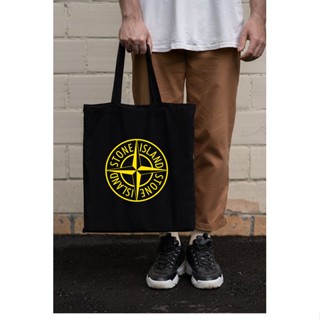 STONE ISLAND Apikae กระเป๋าโท้ท ทรงโท้ท สีดํา มีซิป สําหรับผู้ชาย และผู้หญิง YTQV