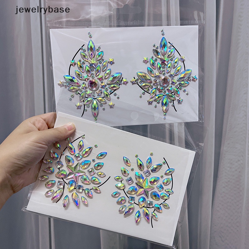 [jewelrybase] สติ๊กเกอร์รอยสักหน้าอกอัญมณีใบหน้า 3D Rhinestones Body Makeup DIY Beauty Boutique