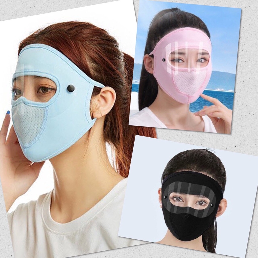 🌷 หน้ากาก กันแดด รุ่นกันลม กันฝุ่น UV แบบเต็มหน้า ออกกำลังกาย กีฬา ยืดได้เยอะ ระบายอากาศดี นุ่มสบาย สไตล์เกาหลี 🌷 - รูปที่ 6