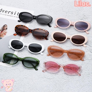 ❥LILAC✿ Fashion Retro Oval Sunglasses UV400 Small Frame Womens Sunglasses Streetwear Jelly Color Gothic Glasses Trending Eyewear Shades