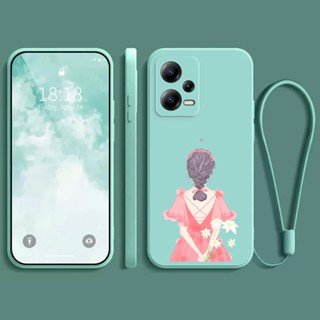 เคส XIAOMI POCO X5 5G redmi NOTE12 5G Case POCO X5 PRO 5G redmi NOTE12 PRO POCO M3 POCO M5 เคสโทรศัพท์มือถือ ซิลิโคนนิ่ม ลายการ์ตูนเด็กผู้หญิง พร้อมสายคล้อง สําหรับ