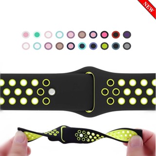 สายนาฬิกาข้อมือ ซิลิโคน สมาร์ทวอทช์ สายรัดข้อมือ สองสี 20 มม…