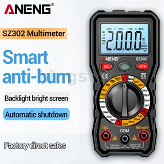 Aneng SZ302 เครื่องมัลติมิเตอร์ดิจิทัล AC DC ตรวจจับแรงดันไฟฟ้าอัตโนมัติ NCV