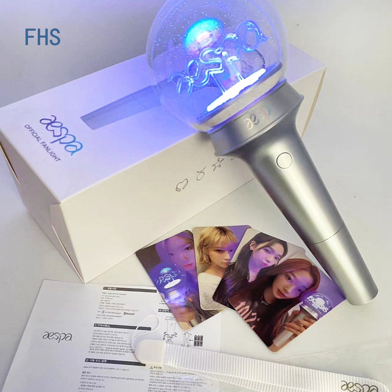 （not have Bluetooth function）Fhs KPOP AESPA แท่งไฟคอนเสิร์ต PVC เรืองแสง พร้อมการ์ด 4 ใบ รองรับของขวัญ