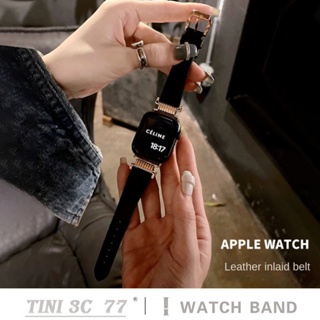 สายนาฬิกาข้อมือหนัง หัวเข็มขัดโลหะ อุปกรณ์เสริม สําหรับ iWatch Series 8 7 6 5 SE Ultra 4 3 2 S8 45 มม. 41 มม. 38 มม. 40 มม. 42 มม. 44 มม. 49 มม.