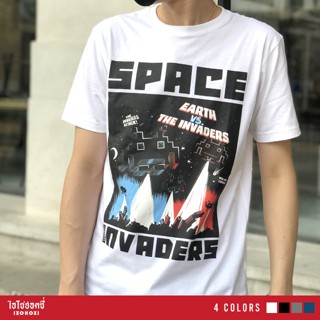 #ถูกสุด Unisex T-Shirt เสื้อยืดคอกลม แขนสั้น พิมพ์ลาย Space Invader ใส่ได้ทั้งผู้หญิง-ผู้ชาย/รุ่นIA-111