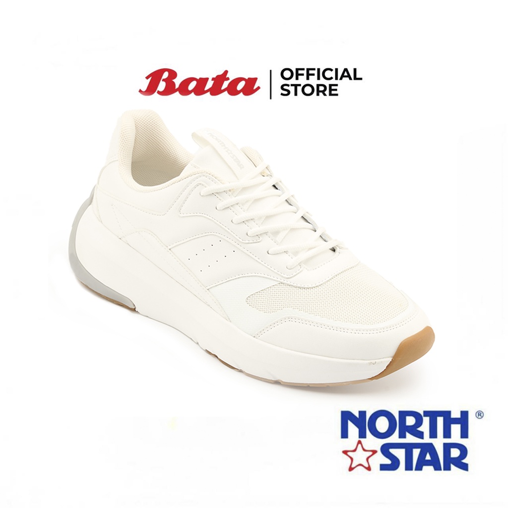 Bata บาจา ยี่ห้อ North Star รองเท้าผ้าใบแบบผูกเชือก รองเท้าผ้าใบแฟชั่น สนีกเกอร์ สำหรับผู้ชาย สีขาว 8211040 สีดำ 8216040