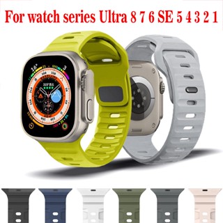 สายนาฬิกาข้อมือซิลิโคน แบบเปลี่ยน สําหรับ iWatch ultra 49 มม. iWatch Series 8 7 6 5 4 SE 3 2 1 iWatch 44 มม. 45 มม. 41 มม. 40 มม. 38 มม. 42 มม.