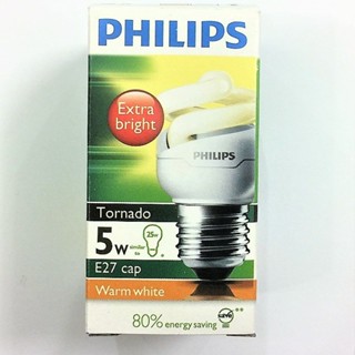 แสงไฟ Philips Tornado หลอดประหยัดไฟ ฟิลิปส์ 5W E27 แสงวอร์ม