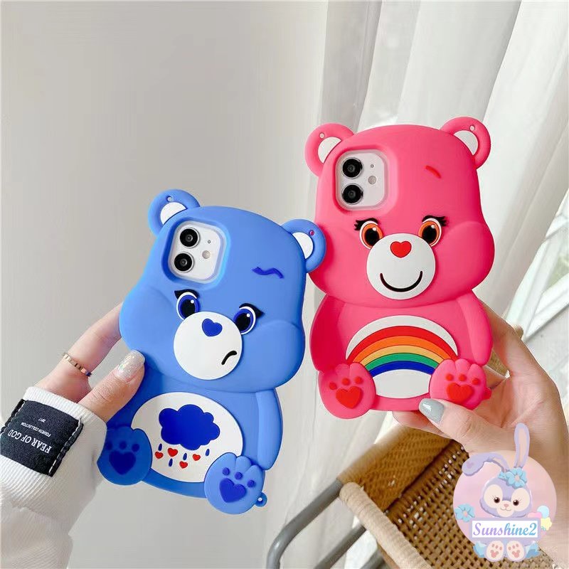 เคสโทรศัพท์มือถือ ซิลิโคนนิ่ม TPU กันกระแทก ลายหมีแคร์แบร์ 3D สําหรับ iPhone 15 14 13 12 11 Pro Max X Xr Xs Max 8 7 6 6s Plus SE2020