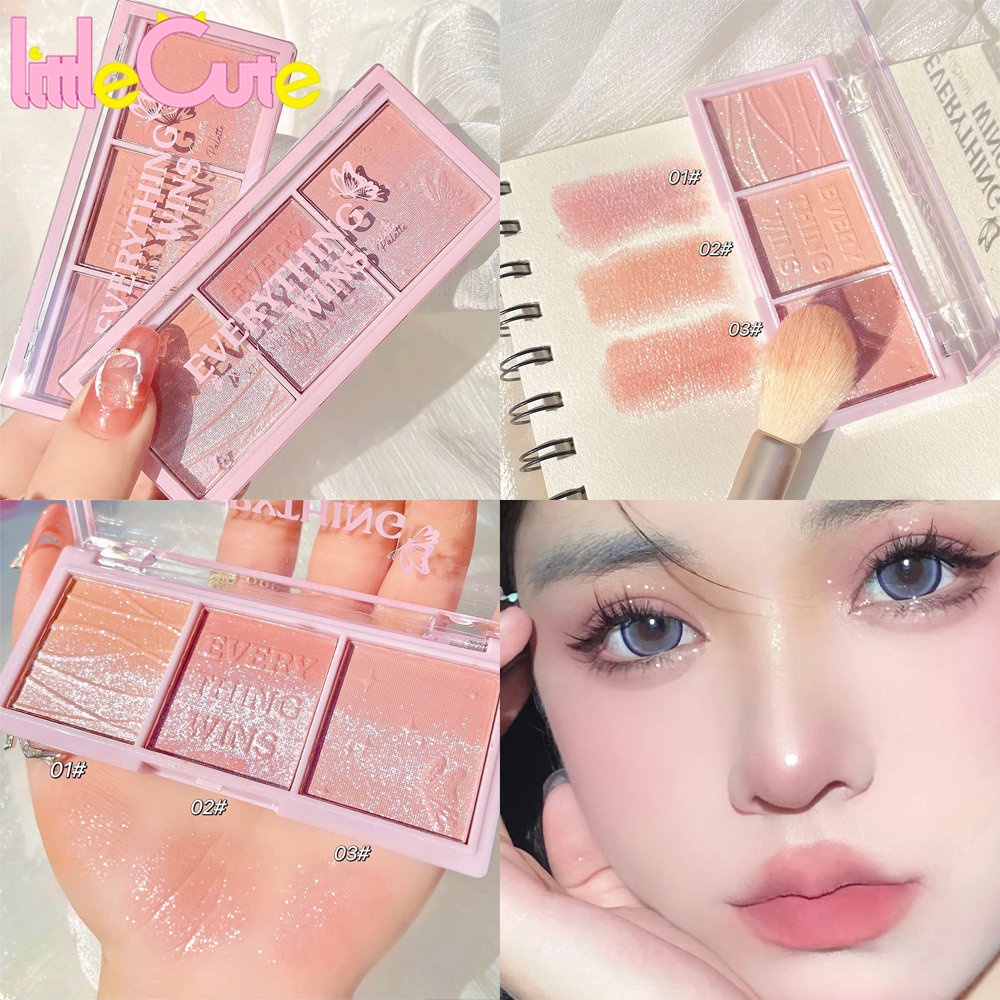 [Featured] พาเลตต์อายแชโดว์ บลัชออน ไฮไลท์ เนื้อแมตต์ กลิตเตอร์ไล่โทนสี 3 สี สําหรับแต่งหน้า