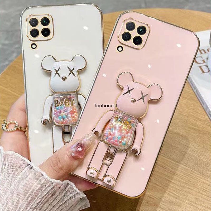 เคส Samsung Galaxy A12 A22 A42 Note 20 Ultra M12 M22 M32 M42 F22 Soft Silicone Cartoon Cute Kaws Bear Stand Phone Cover Case TX โทรศัพท์มือถือ ซิลิโคน