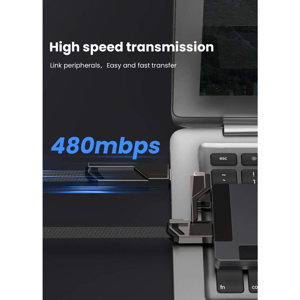 Marjay 4 in 1 สายชาร์จ USB Type C เป็น USB C L 100W ความเร็วสูง สําหรับโทรศัพท์มือถือ PD - รูปที่ 6