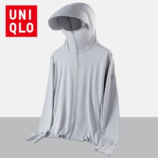 Uniqlo เสื้อแจ็กเก็ตกันแดด มีฮู้ด กันลม แบบบางพิเศษ ระบายอากาศได้ดี เหมาะกับใส่ตกปลากลางแจ้ง สําหรับผู้ชาย