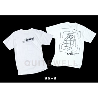 พร้อมส่ง ผ้าฝ้ายบริสุทธิ์ QWT96-2 BOMB DD WHITE แขนสั้น T-shirt