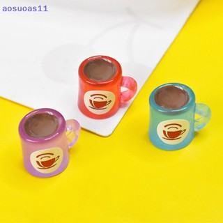 Aosuoas โมเดลแก้วกาแฟเรซิ่นเรืองแสง ขนาดเล็ก 5 ชิ้น