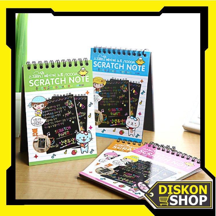 ร้านค้า - 5817 Scratch Note Mini / สีสัน Magic Scratch Note Mini Drawing Book / หนังสือเวทมนตร์สีสัน