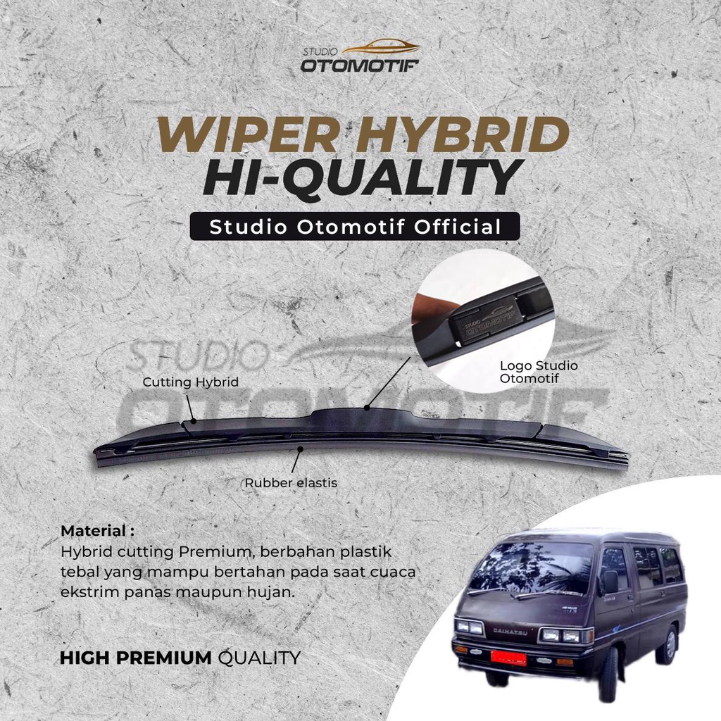 ZEBRA 1.0 1987-1990 HYBRID OFFICIAL STUDIO AUTOMOTIVE WIPER 2 ชิ้น