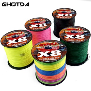 Ghotda สายเบ็ดถัก PE 100 300 500 เมตร 18LB-78LB 8 ทอ สีเขียว สีเทา สีเหลือง สําหรับตกปลา