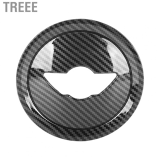 Treee Steering Wheel Center Cover Trim  Smooth Surface Carbon Fiber Style Durable Wheel Logo Emblem Trim Easy Installation  for Car