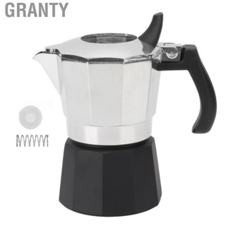 Granty Stovetop Moka Pot  Moka Pot Rubber Ring Double Valve High Pressure 100ml with Spring for Kitchen