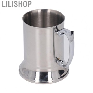 Lilishop Beer Mug Silver Insulated Cup Stainless Steel Rustproof  Corrosion for Bar