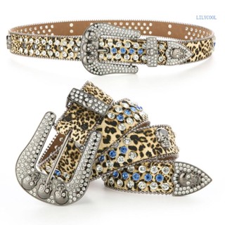 【CH*】 Unique Skull Head Buckles Cowgirl Cowboy Rhinestone Buckles Belt for Woman Men