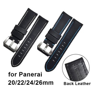 สายนาฬิกาข้อมือ ผ้าแคนวาส หนังแท้ แบบเปลี่ยน สําหรับ Panerai Watchband 20 มม. 22 มม. 24 มม. 26 มม.